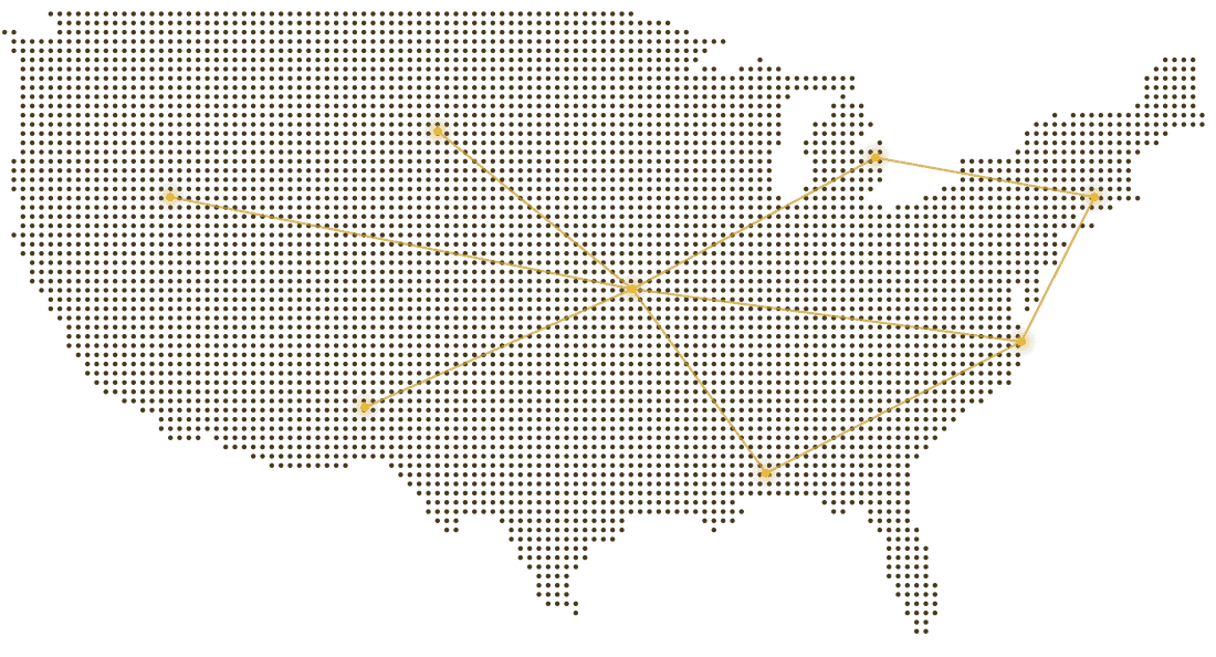 Map of the continental United States representing Master Company's nationwide transportation coverage